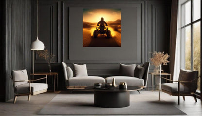 TABLEAU "Homme en quad dans le désert "